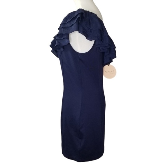 NEW NWT keepsake the label navy “my dilemma” mini one shoulder ruffle dress | 8 - Picture 4 of 9